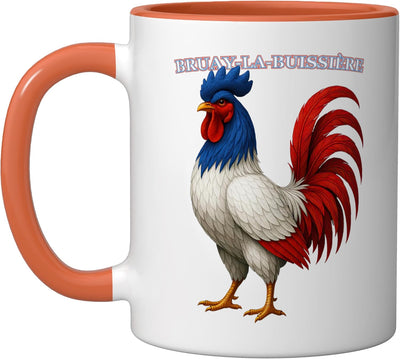 Taza Cerámica Francia Bruay-la-buissiere Naranja/Blanco