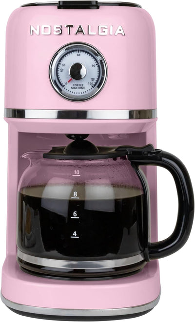 Cafetera clásica retro de 10 tazas con filtro y apagado automático