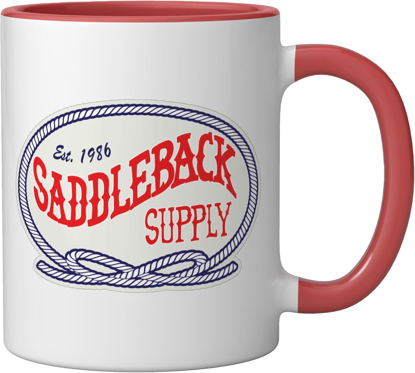 Taza Cerámica Estilo Vaquero Rojo/Blanco