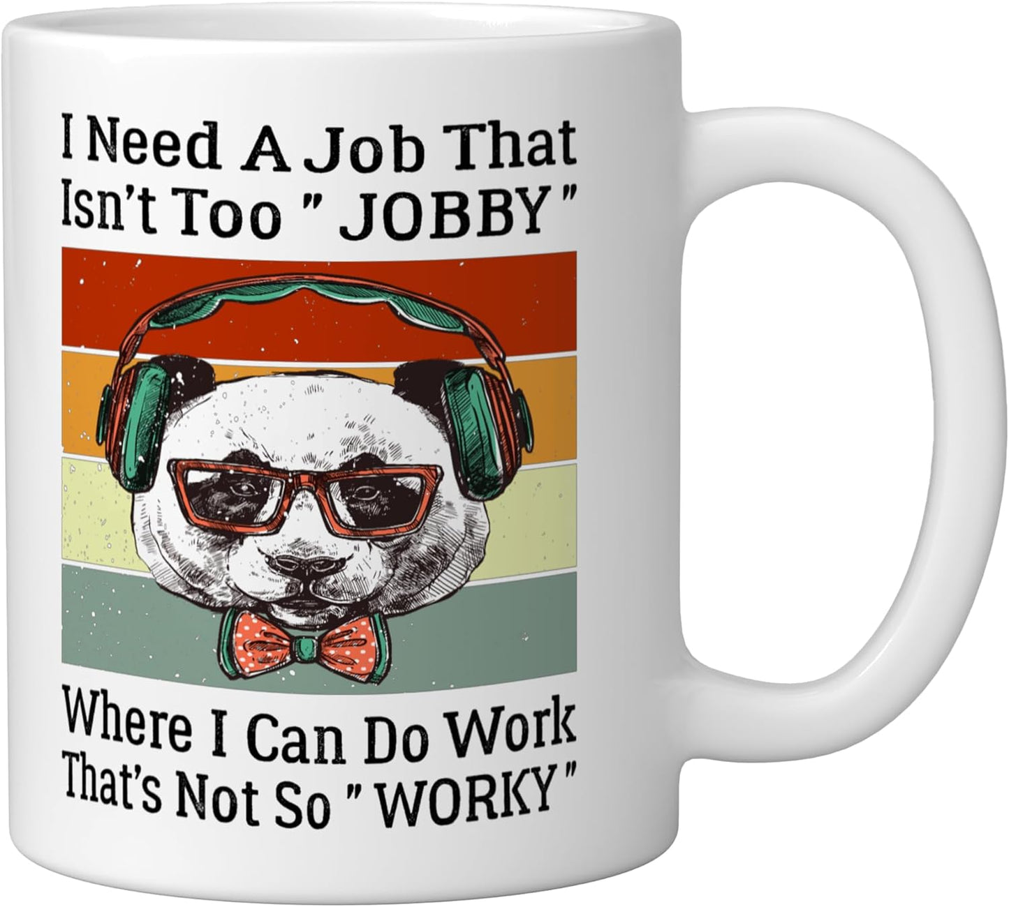 Taza Cerámica Panda Retrô Blanca