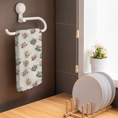 Toallas de cocina con diseño floral vintage decorativas para amantes del té