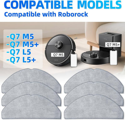 6 Almohadillas trapeador Roborock Q7 M5 L5 Giratorias