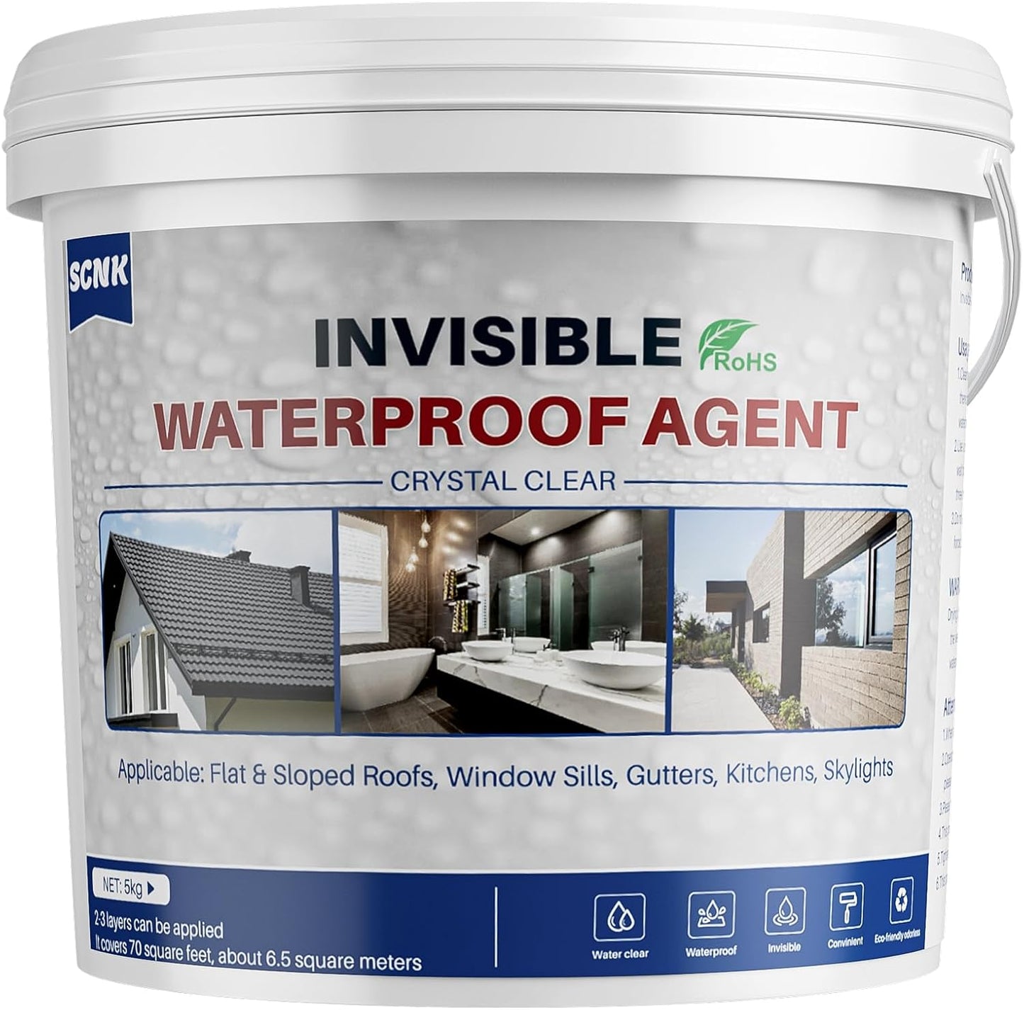 Sellador impermeable transparente 176oz para reparar fugas
