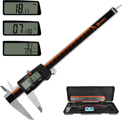 Calibre digital acero inox 0-8pulg pantalla LCD impermeable