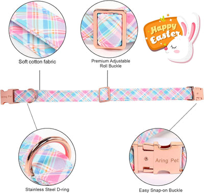 Collar Pascua perro lazo marinero rosa hebilla metal