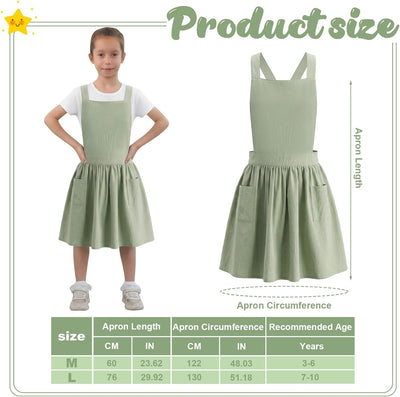 Delantal para niños con espalda cruzada y babero estilo japonés
