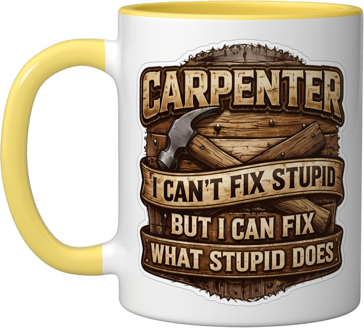 Taza Cerámica Carpenter Amarillo/Blanco