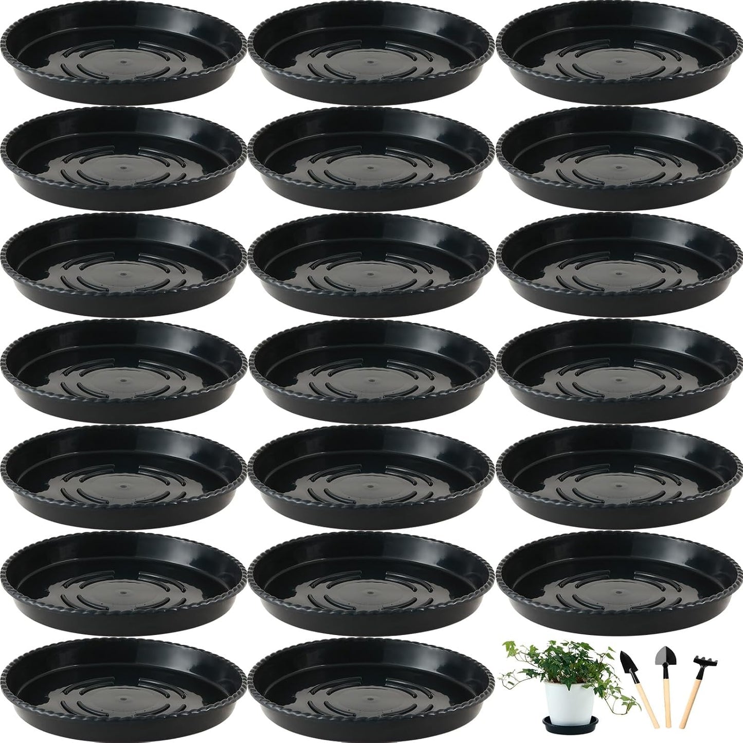 20 Platillos Plástico 5pulg para Macetas Interior Exterior