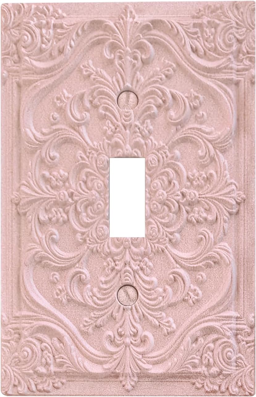 Cubierta interruptor barroca rosa suave diseño floral 3D