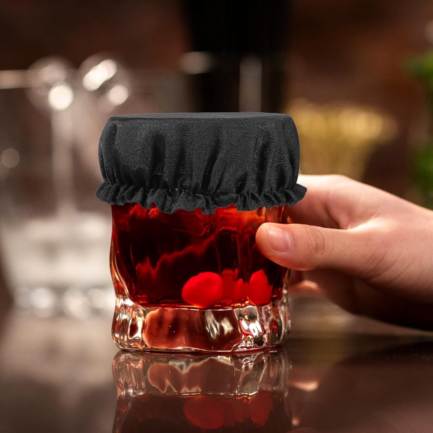 6 Fundas Vidrio Reutilizables Con Agujero Pajilla Para Bebidas