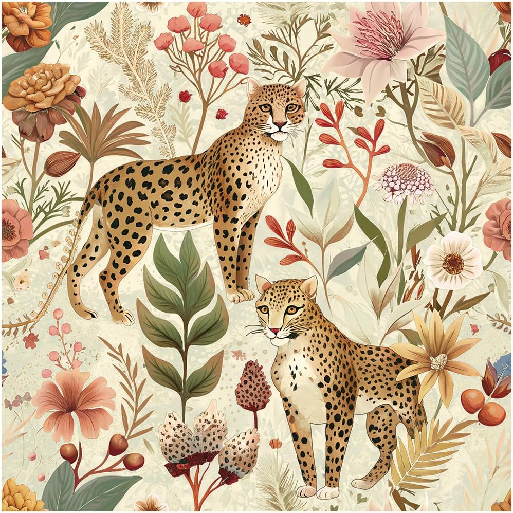 Papel tapiz guepardo vintage 17.3pulg x32.8ft