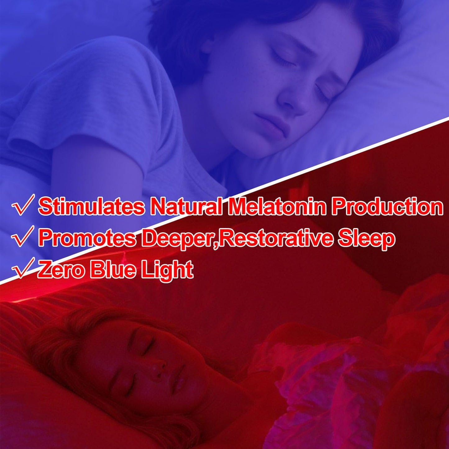 Luz Nocturna Roja 670nm Con Enchufe Retráctil 2uds