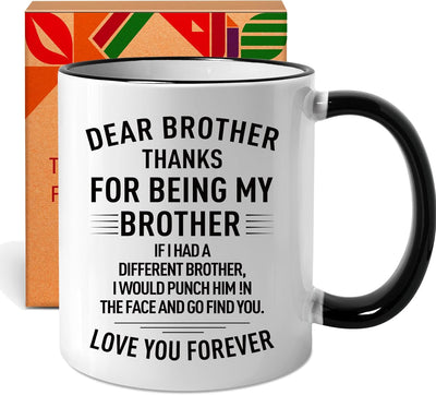 Taza divertida para hermano regalo cumpleaños navidad dia del padre ceramica