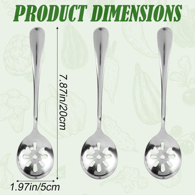 3 Cucharas Acero Inox Ranuradas 7.9x2pulg 9 Agujeros