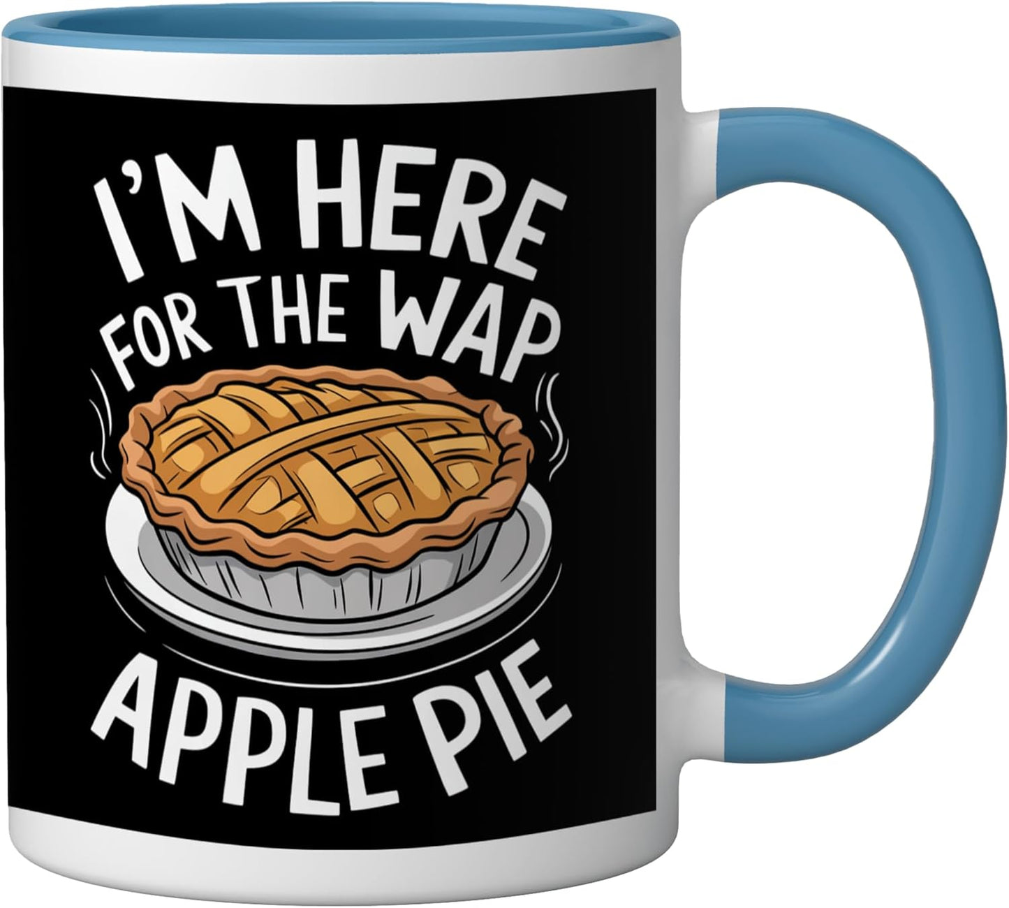 Taza Cerámica Postre Tarta Manzana Azul/Blanco