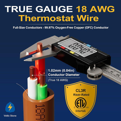 Cable HVAC termostato 18 AWG 3 conductores cobre sólido