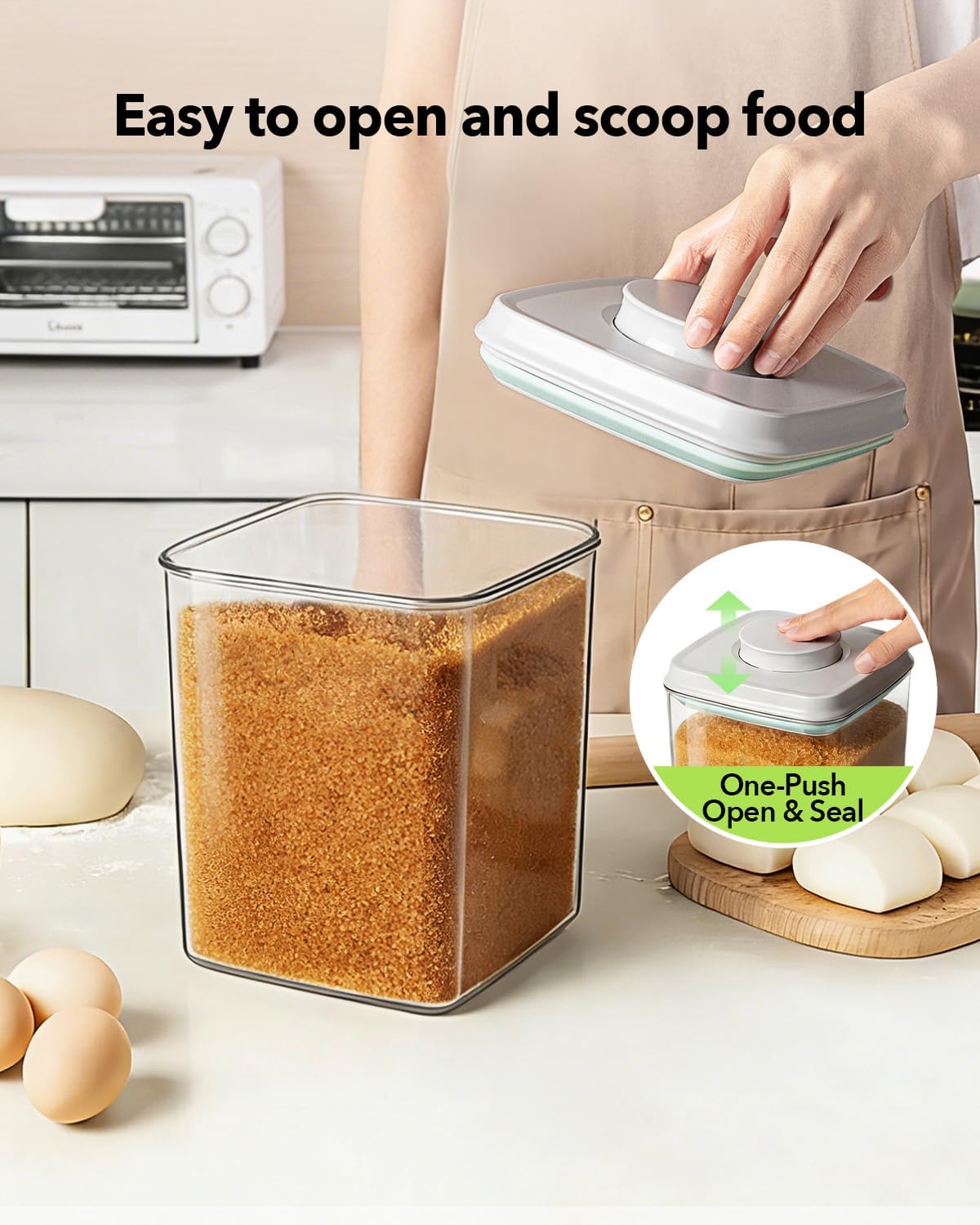 Set 2 Recipientes Almacenamiento 2.8-4.2qt Hermeticos Sin BPA