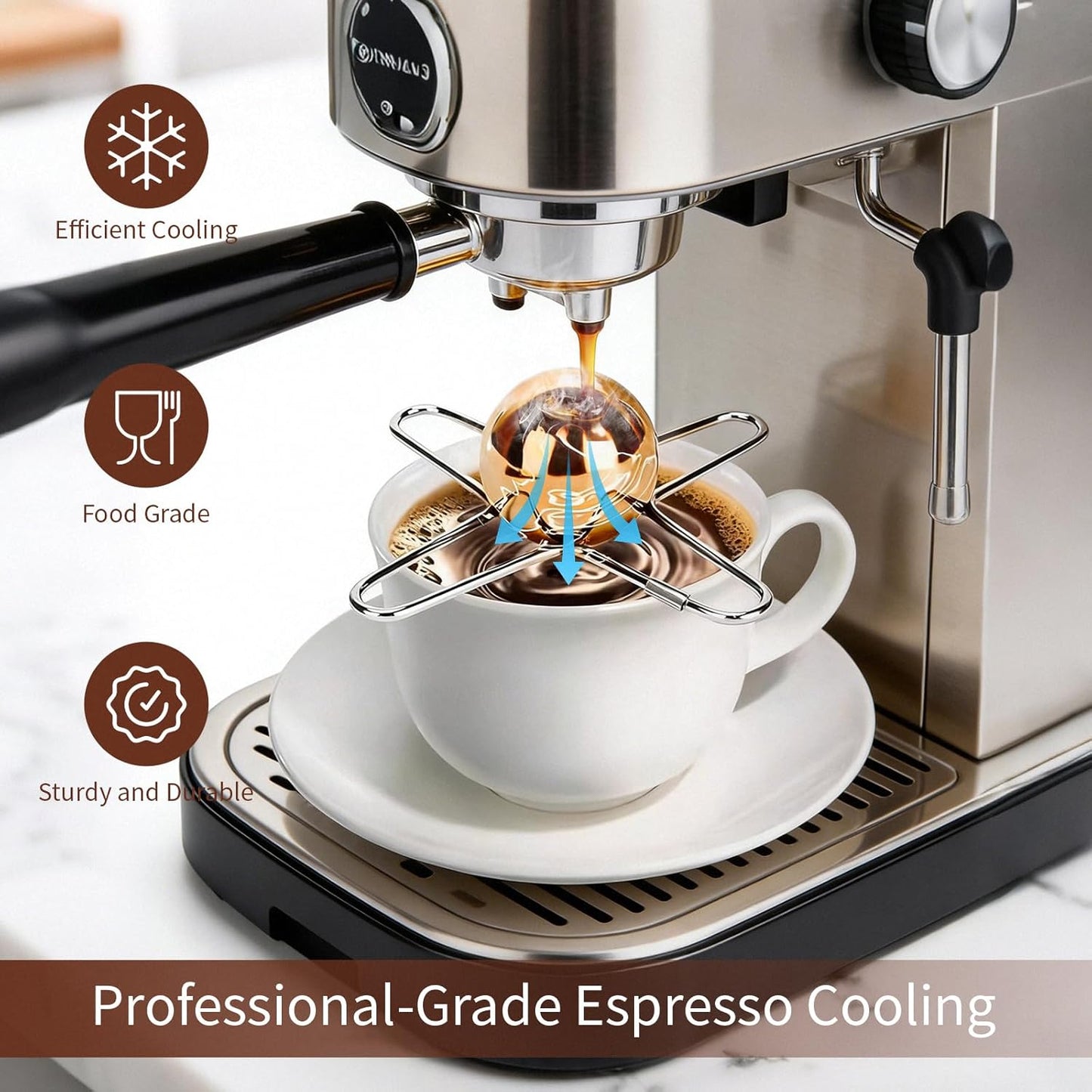 Paquete de 2 bolas de enfriamiento para espresso