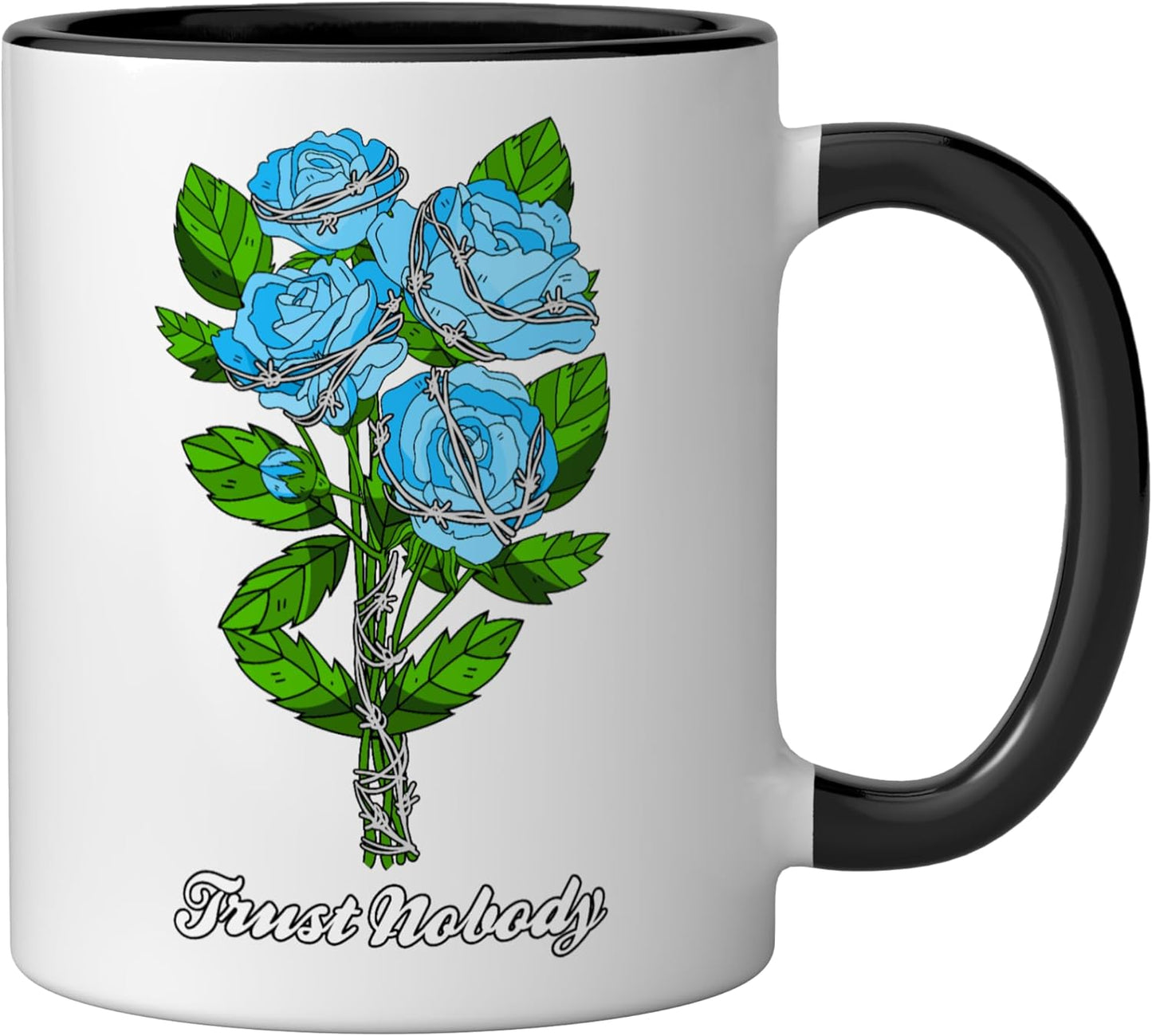 Taza Cerámica con Diseño Azul y Negro/Blanco