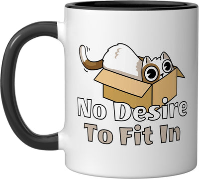 Taza Cerámica Gato en Caja Negro/Blanco