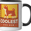 Taza cerámica retro para mamá de perro negra/blanca