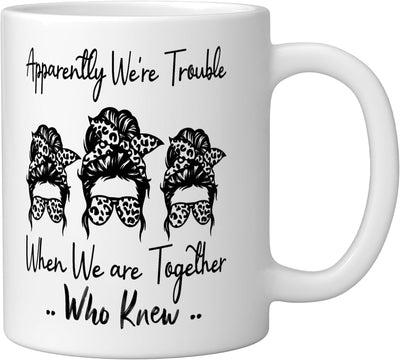 Taza Cerámica Humorística Blanca We're Trouble