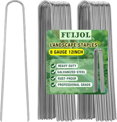 Grapas paisaje U galvanizadas 8 estacas 12pulg 15-100uds