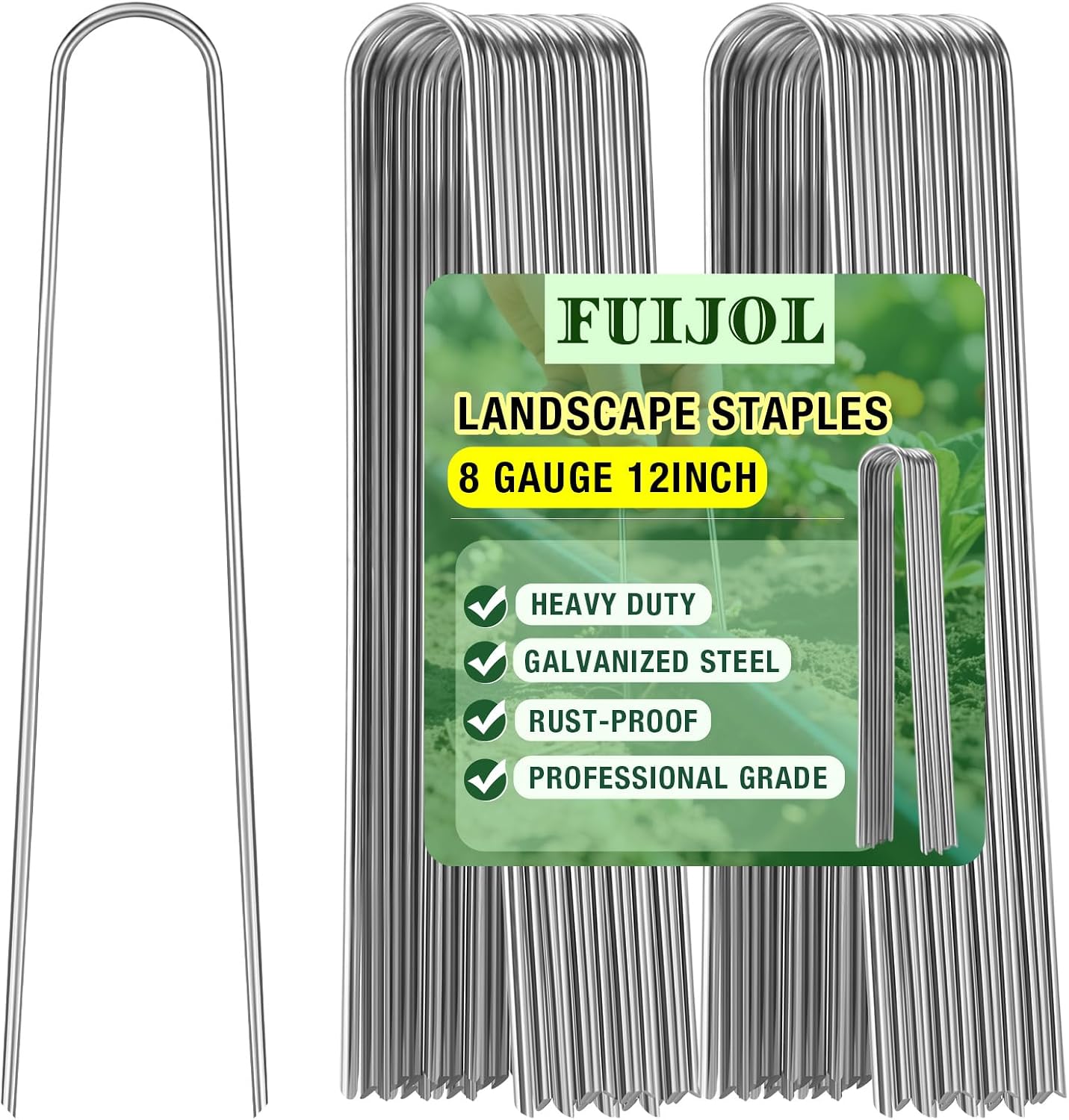 Grapas paisaje U 12pulg resistentes paquete 50