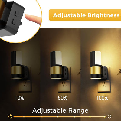 Luces nocturnas enchufables regulables con sensor