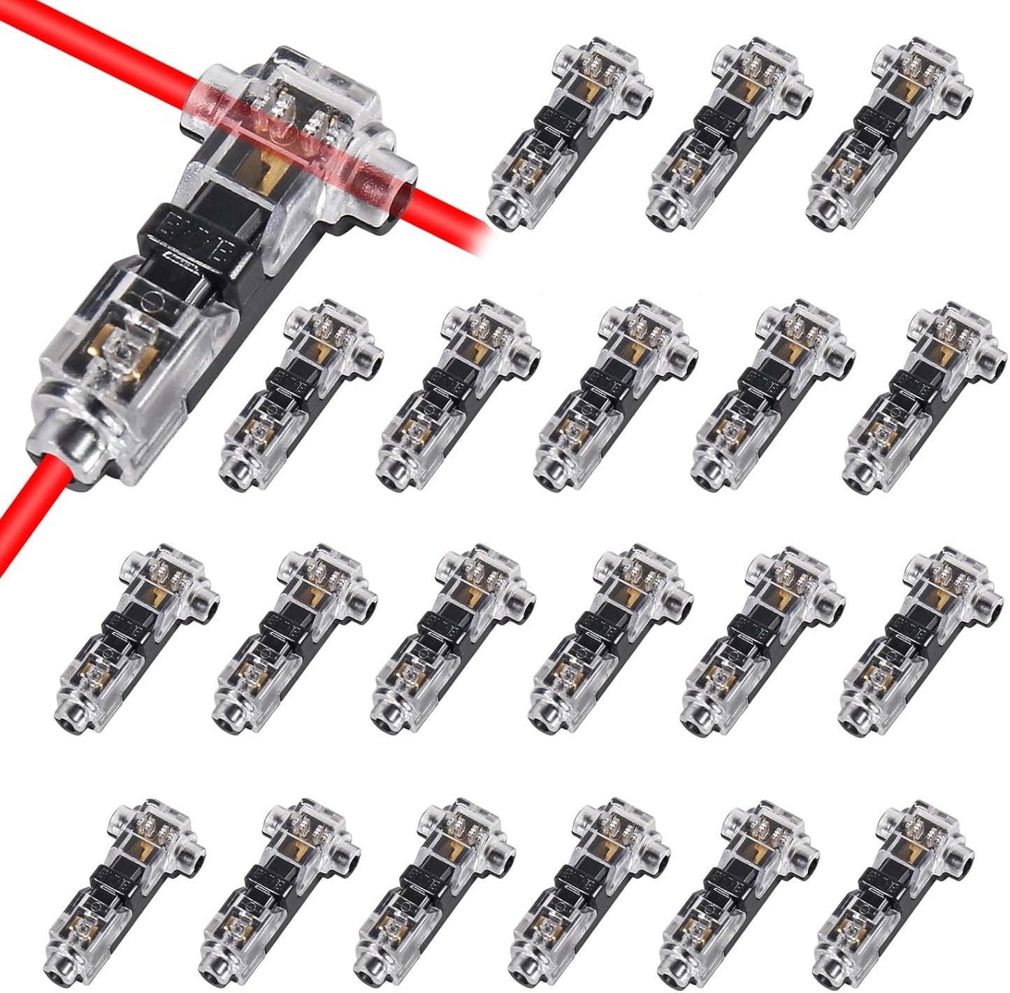 20 Pzas Conector T Cable 1 Vía Universal Sin Soldadura
