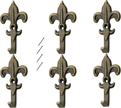 6 Ganchos Metal Resistentes 1.18x0.98pulg con Clavos para Colgar