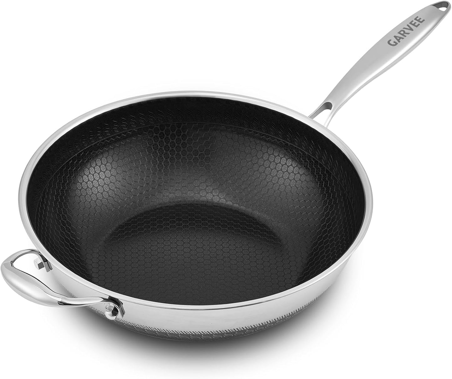Sartén wok GarveeLife de 13 pulgadas sin PFOA antiadherente