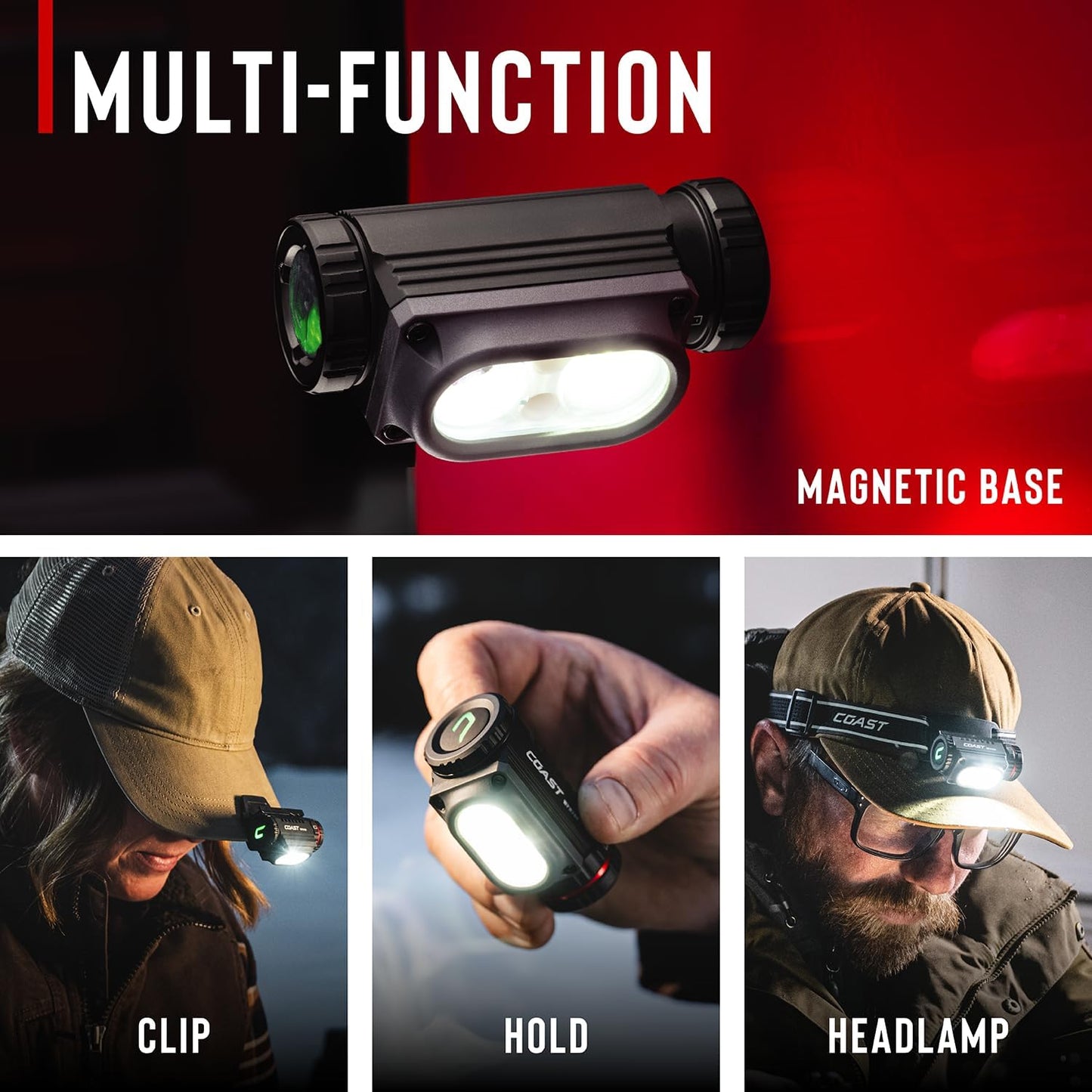 Linterna frontal LED recargable 1000lm modo rojo IP67