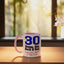 Taza Cerámica 30 Años Rock Roll Parodia Rosa/Blanco