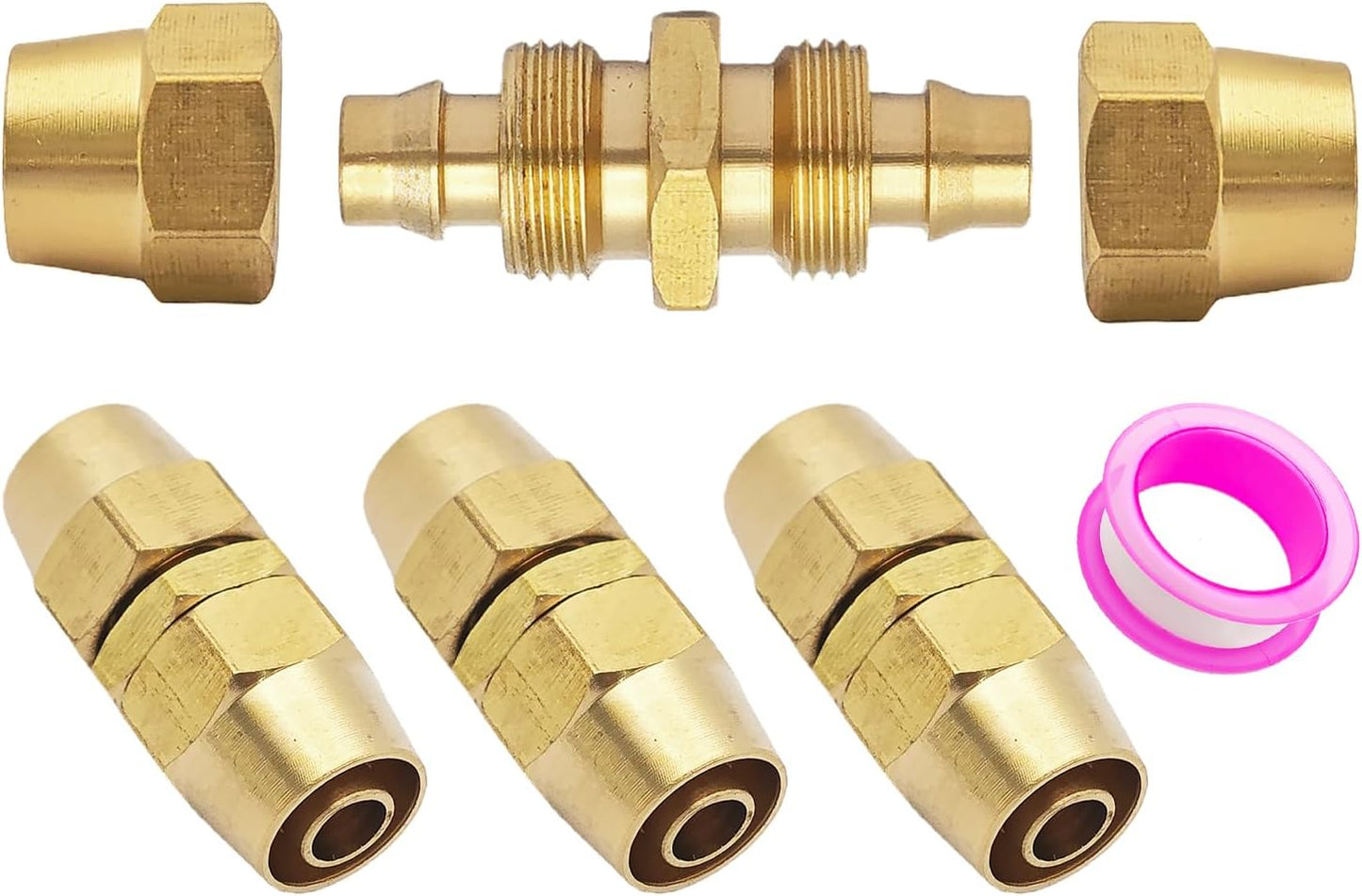 Kit 4 accesorios latón reparación manguera 1/4pulg