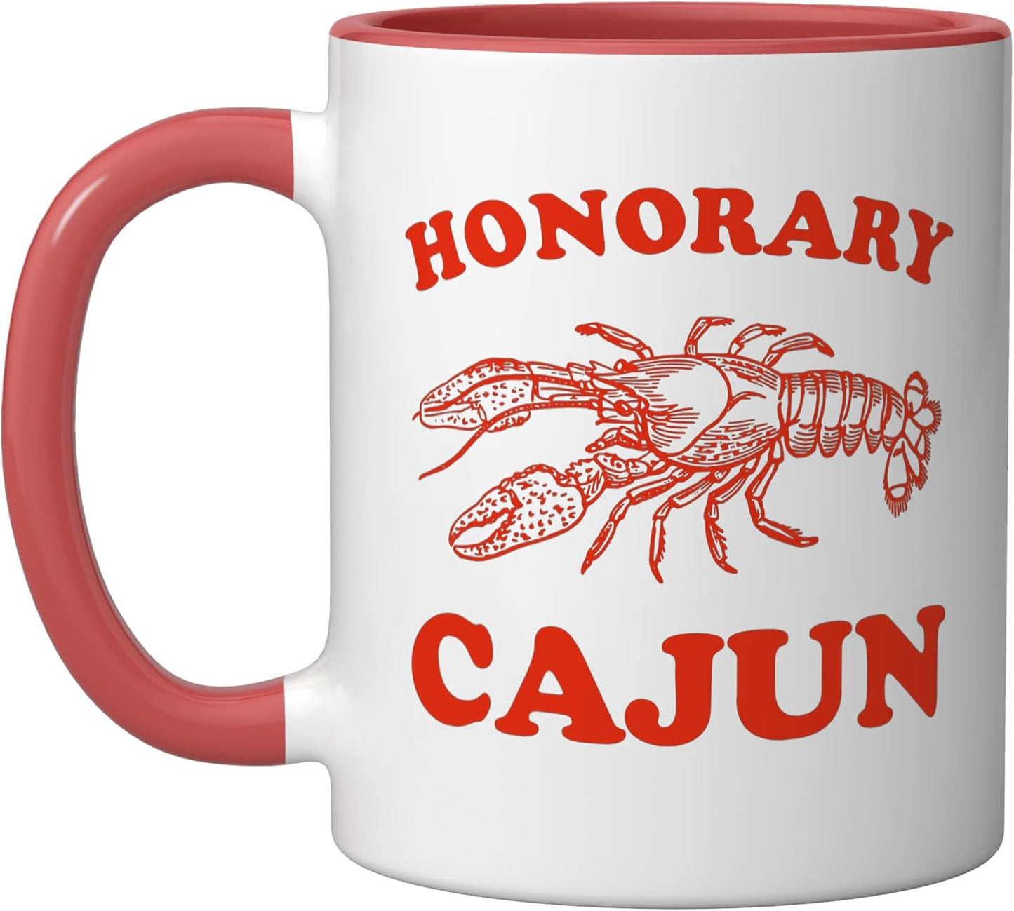 Taza cerámica Honorary Cajun para boda roja/blanca