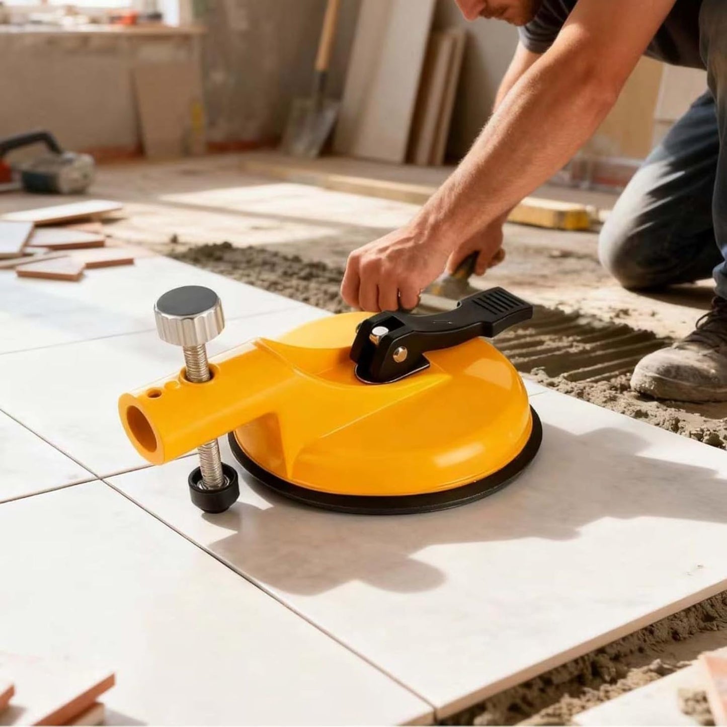 Ventosas vacío ajustables para nivelar costuras y azulejos