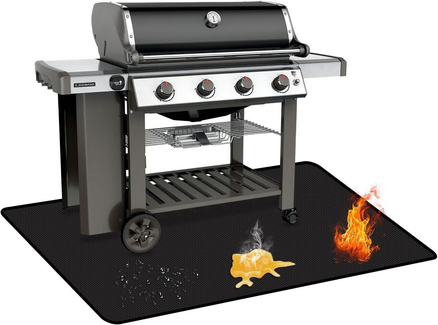 Alfombrillas parrilla 60x40pulg impermeable ignífuga doble cara