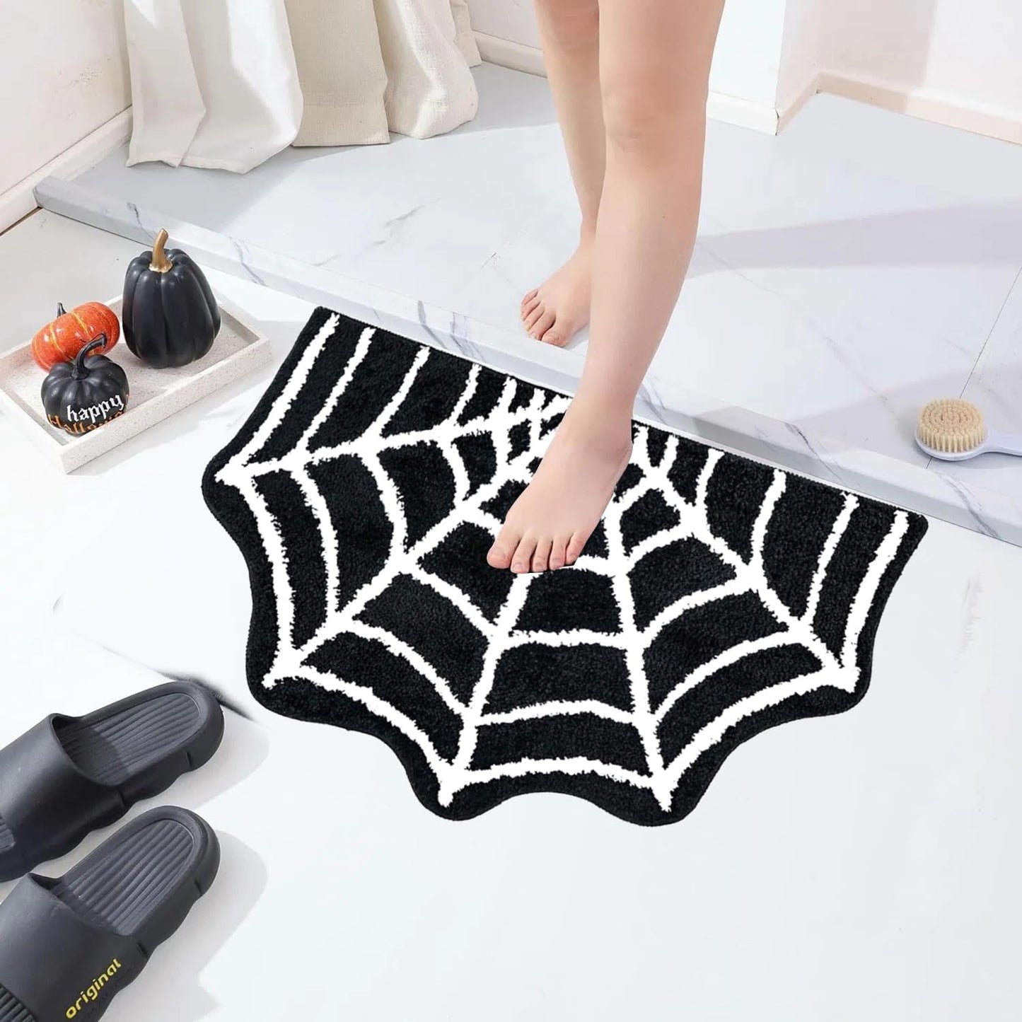 Alfombra baño araña 31x20pulg antideslizante Halloween decoración