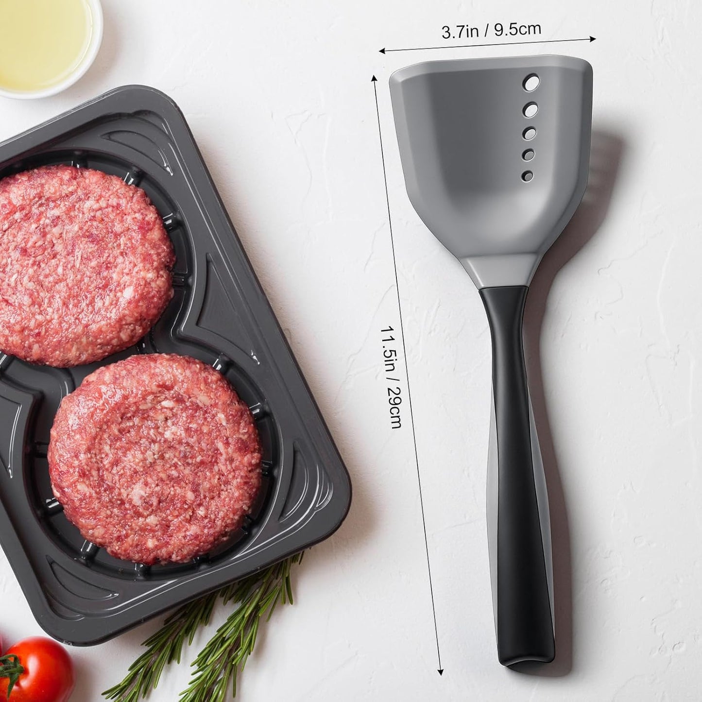 Espátula de carne resistente al calor para hamburguesas y papas