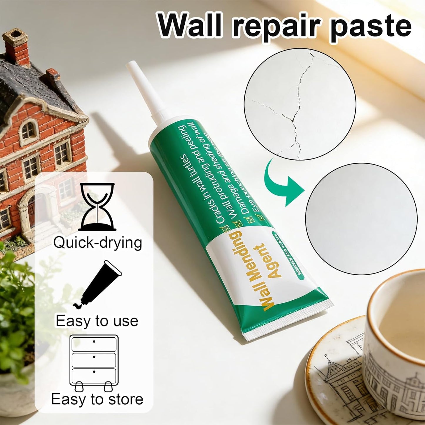 Kit reparación yeso con raspador lijadora y extensor boquilla
