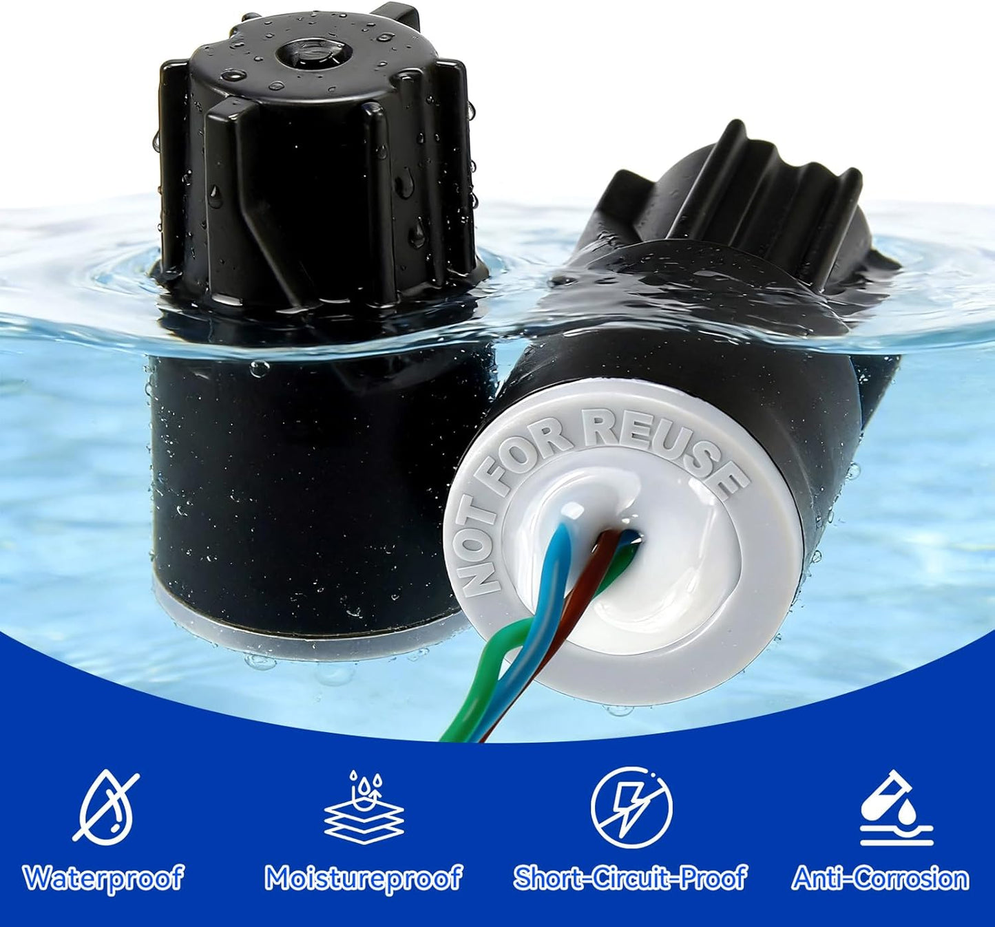 40 Tuercas Sellado Cable Impermeables Negras 22AWG-14AWG