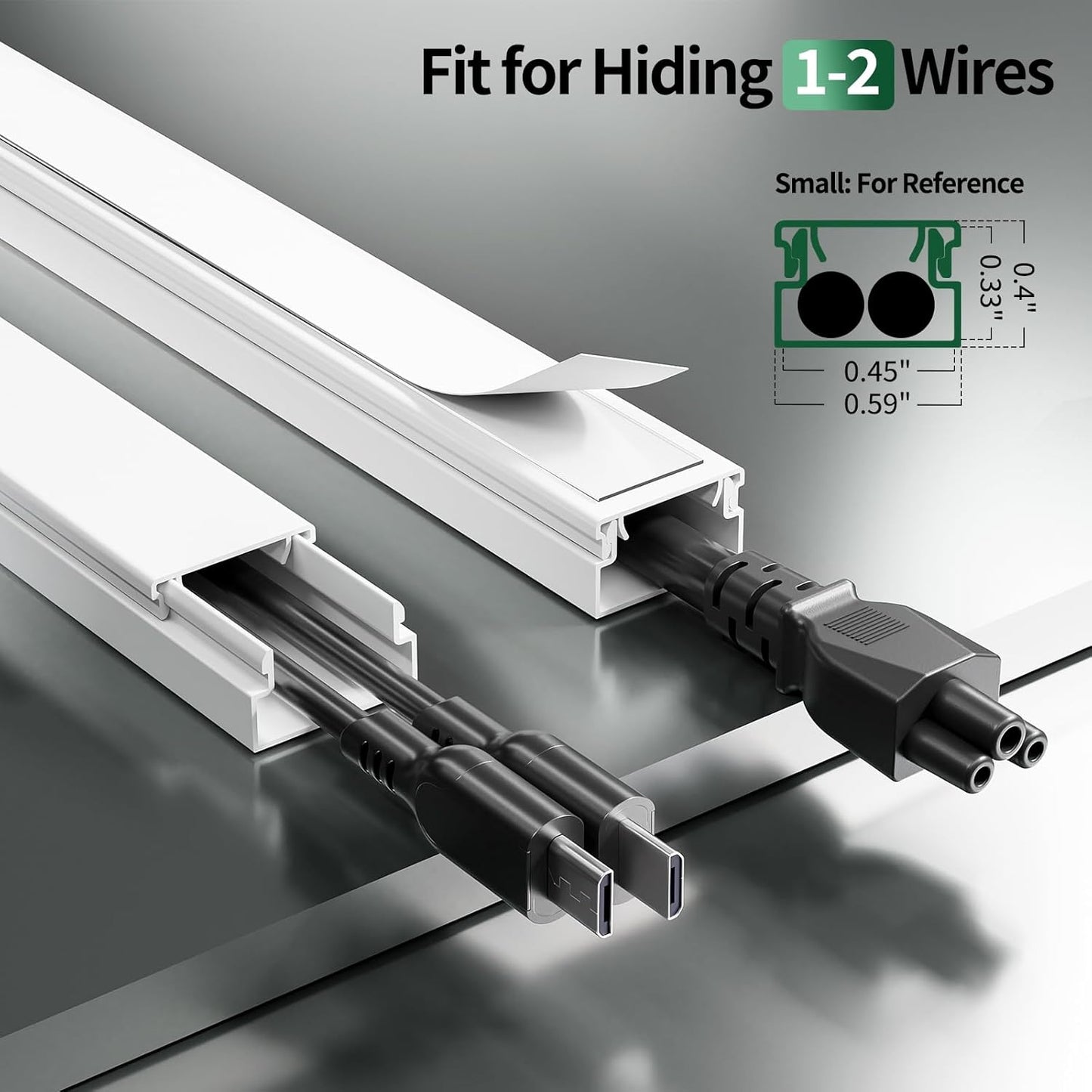 Ocultador cables pared cubiertas pintables 212.6pulg