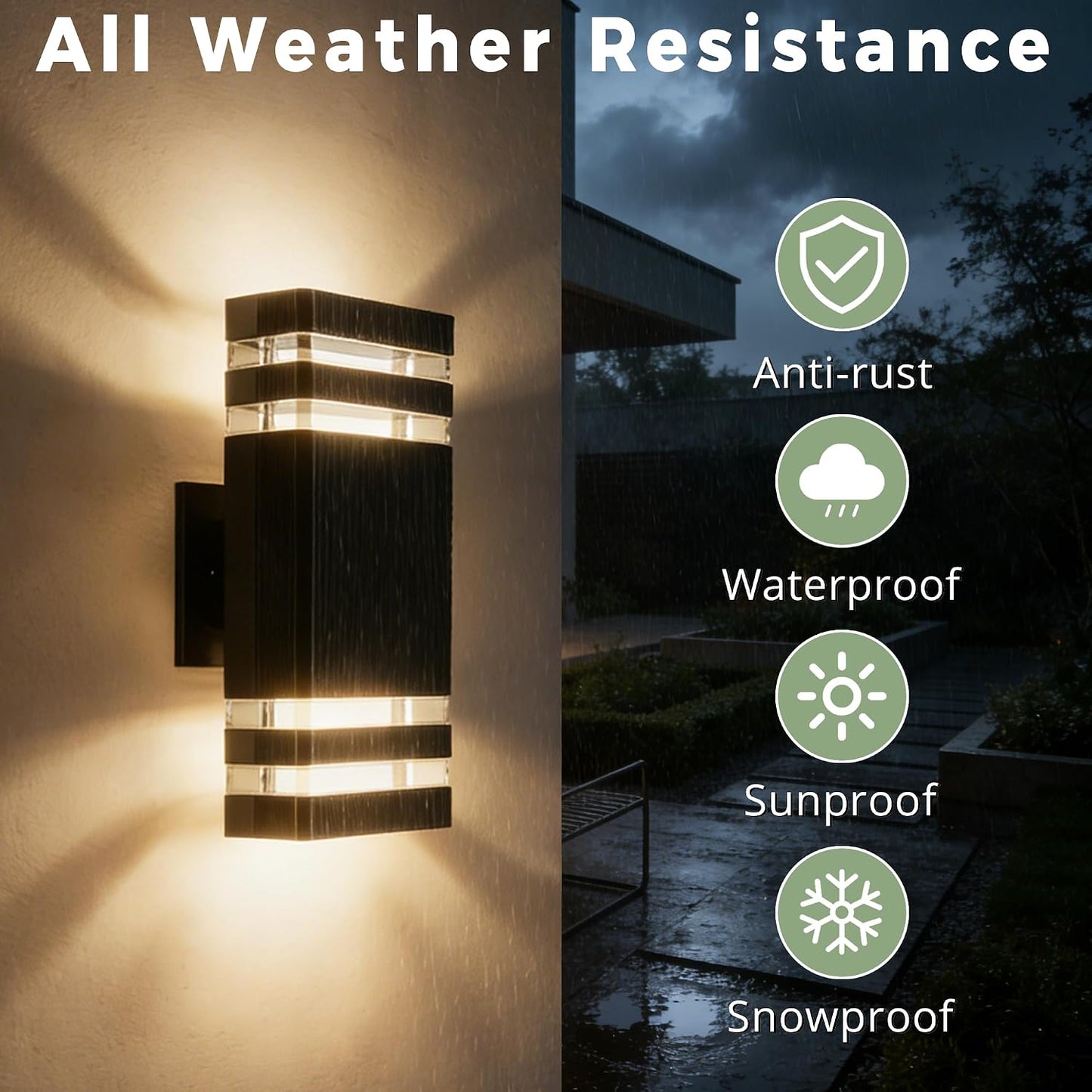 Iluminación pared aluminio LED 7W 3000K blanco cálido impermeable
