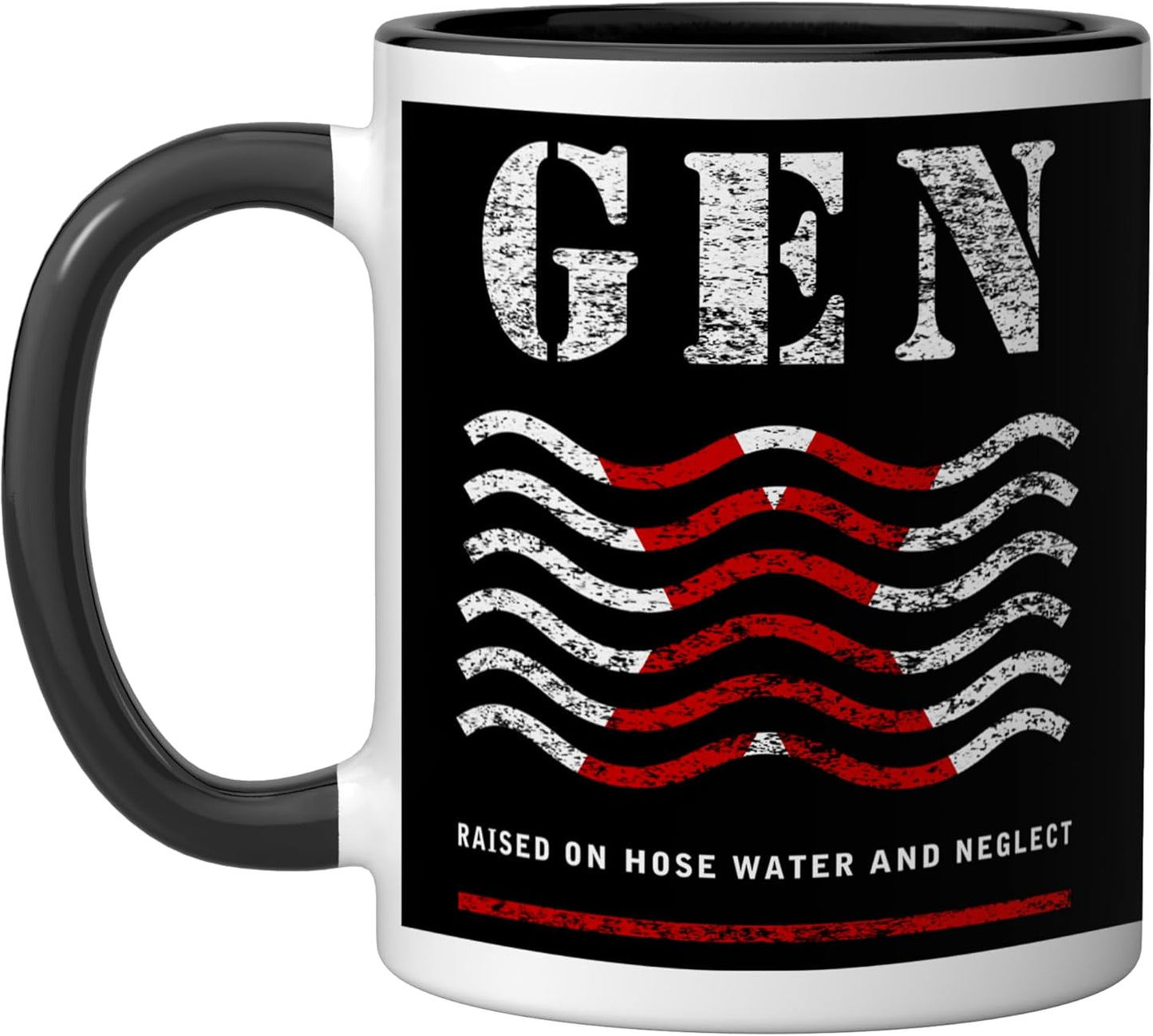 Taza Cerámica Desgastada Gen X Negro/Blanco