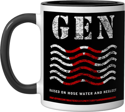 Taza Cerámica Desgastada Gen X Negro/Blanco