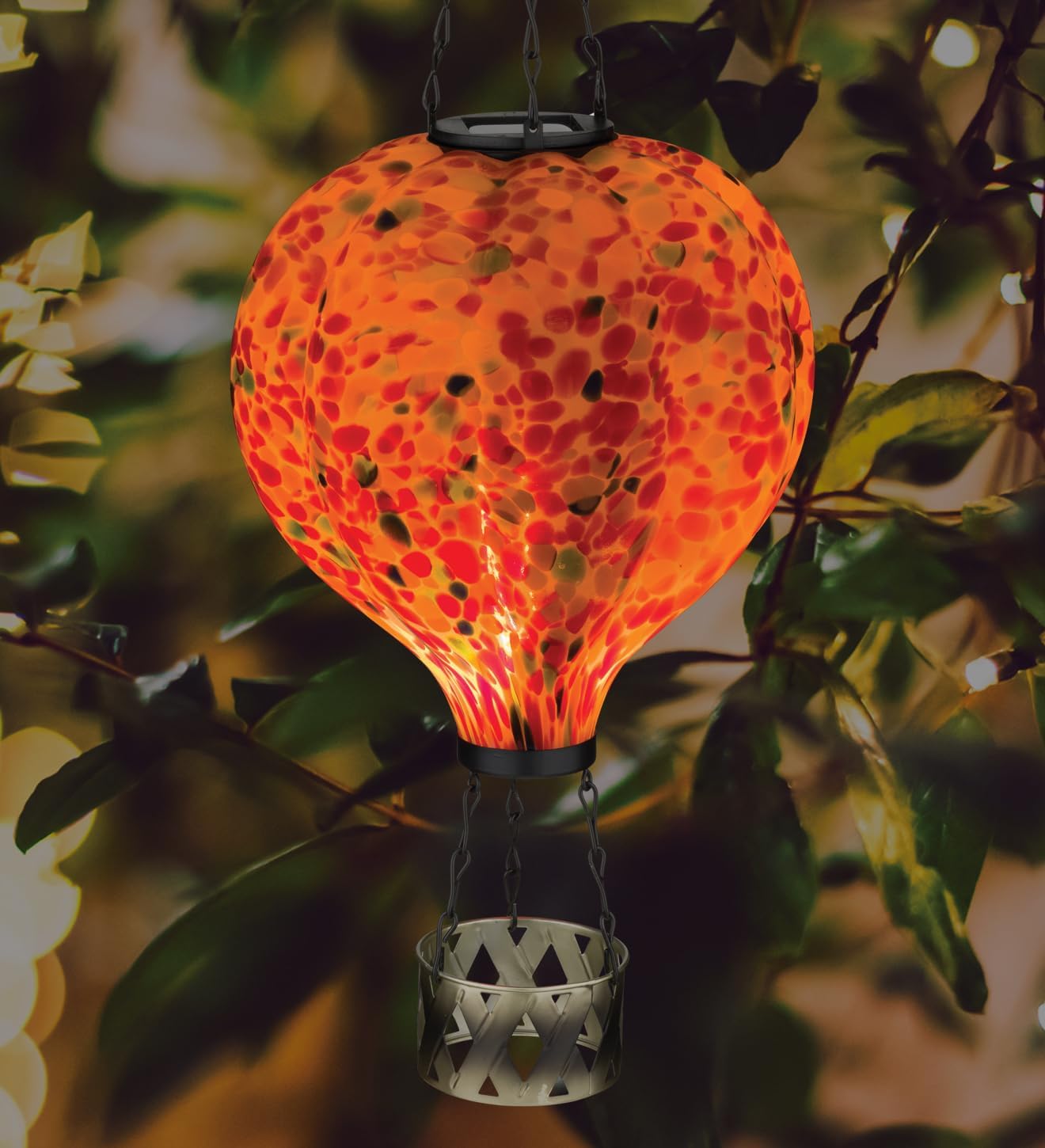 Linterna solar colgante LED impermeable para exteriores