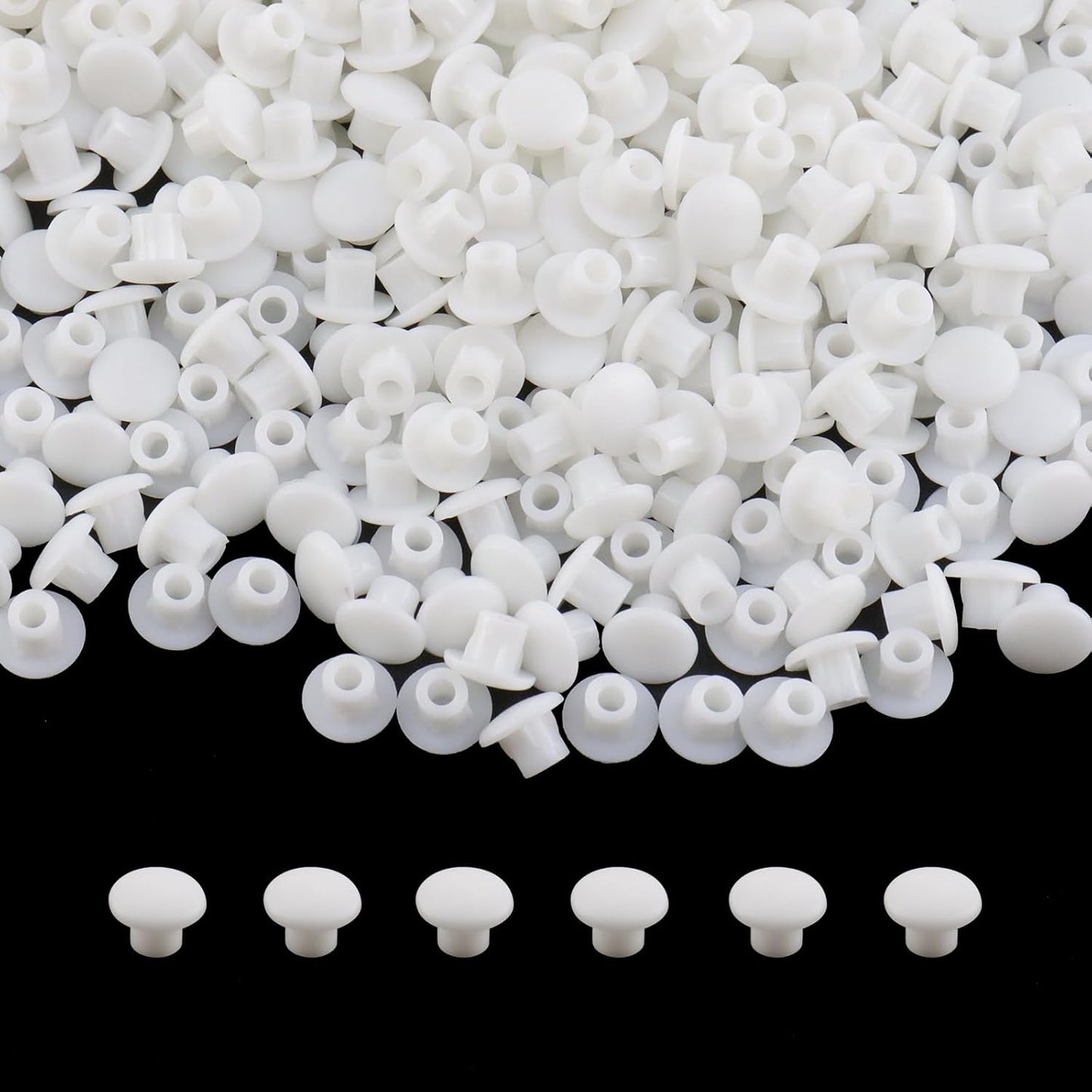 500 Tapones Plástico Rosca Blanca para Gabinetes