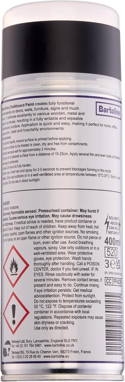 Pintura aerosol para pizarra negro 13.5oz acabado mate