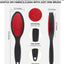 Cepillo pelusa 2 caras reutilizable para cabello ropa alfombras negro/rojo